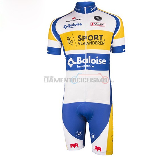 Abbigliamento Sport Vlaanderen Baloise 2016 Manica Corta E Pantaloncino Con Bretelle bianco e giallo - Clicca l'immagine per chiudere